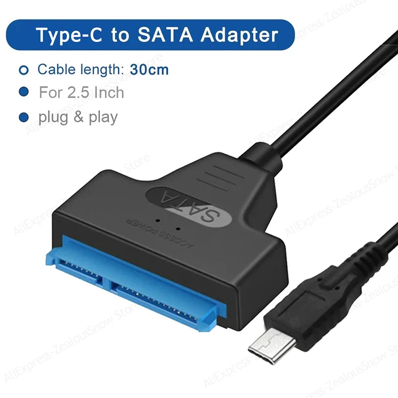 Adaptateur USB vers SATA, câble convertisseur USB 3.0 2.0 vers SATA pour disque dur SSD HDD 2.5 pouces, accessoires d'adaptateur externe