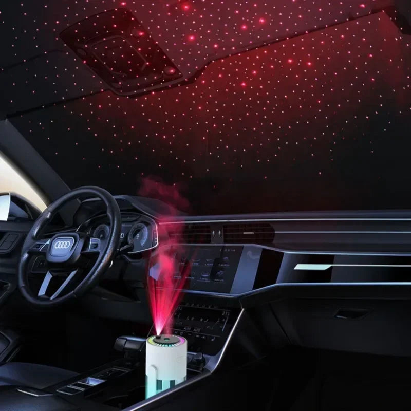 Humidificateur Projection Ciel Étoilé 280ml — LED Multimode, 2 Modes de Brume & USB 5V
