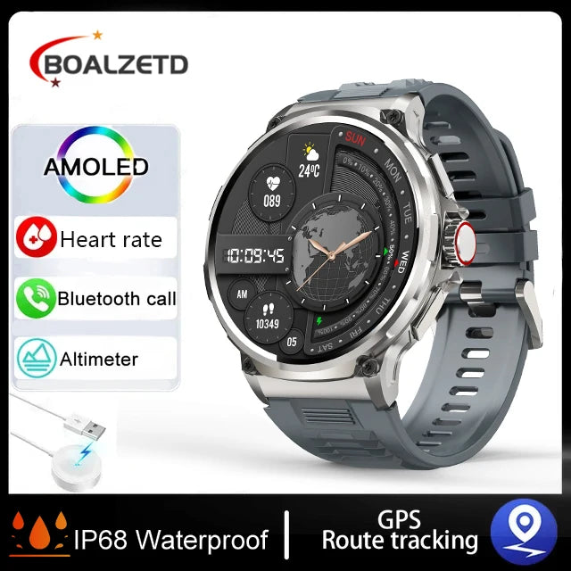 Montre Connectée Homme BOALZETD V69 — AMOLED 1,85", Batterie 710 mAh, GPS, IP67, 100+ Sports, 6 Coloris | TechNova X