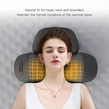 Masseur électrique pour le cou, oreiller cervical chauffant avec interrupteur, soutien du sommeil et du cou, soins de la colonne vertébrale