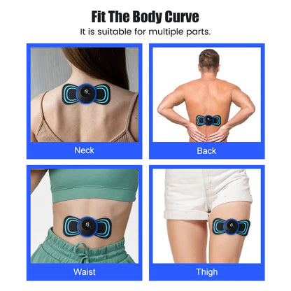 EMS Cervical Spine Massager, Mini Electric Low-Pulse TENS Neck Massager, Neck Back Body Muscle Stimulator, Arm Leg Relaxation Pads