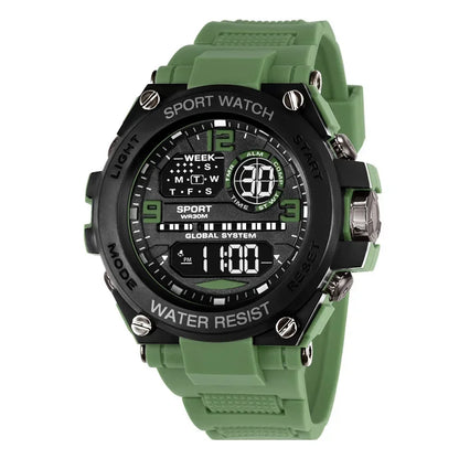 Montre Sport Digitale YIKAZE A69270 — Grand Cadran 56mm, LED, Chronomètre, Alarme, 3 ATM