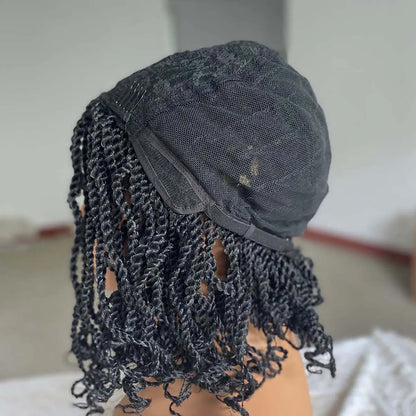 Perruque Tressée Synthétique Crochet UMOT — Style Africain Court Crépu, Fibre Haute Température, Bonnet Taille Moyenne | TechNova X