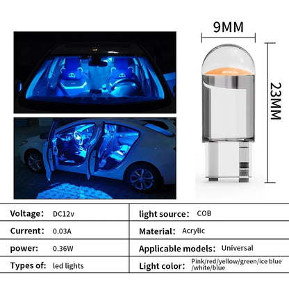 T10 W5W COB LED Car Bulbs — Interior Lights 12V (Pack of 10) | TechNova X