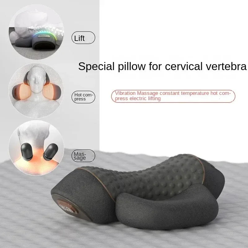 Masseur électrique pour le cou, oreiller cervical chauffant avec interrupteur, soutien du sommeil et du cou, soins de la colonne vertébrale