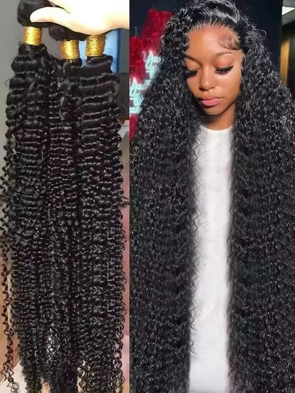 Paquets Cheveux Humains Remy Brésiliens UVEOUS 15A — Jerry Curly Vierge 100% Non Traités, 8-42 Pouces, Couleur Naturelle | TechNova X