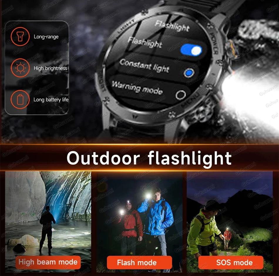 Montre Connectée Sport Militaire AK87 — AMOLED 1,7", GPS, NFC, Étanche IP68, Batterie 1000 mAh, 100 Jours | TechNova X