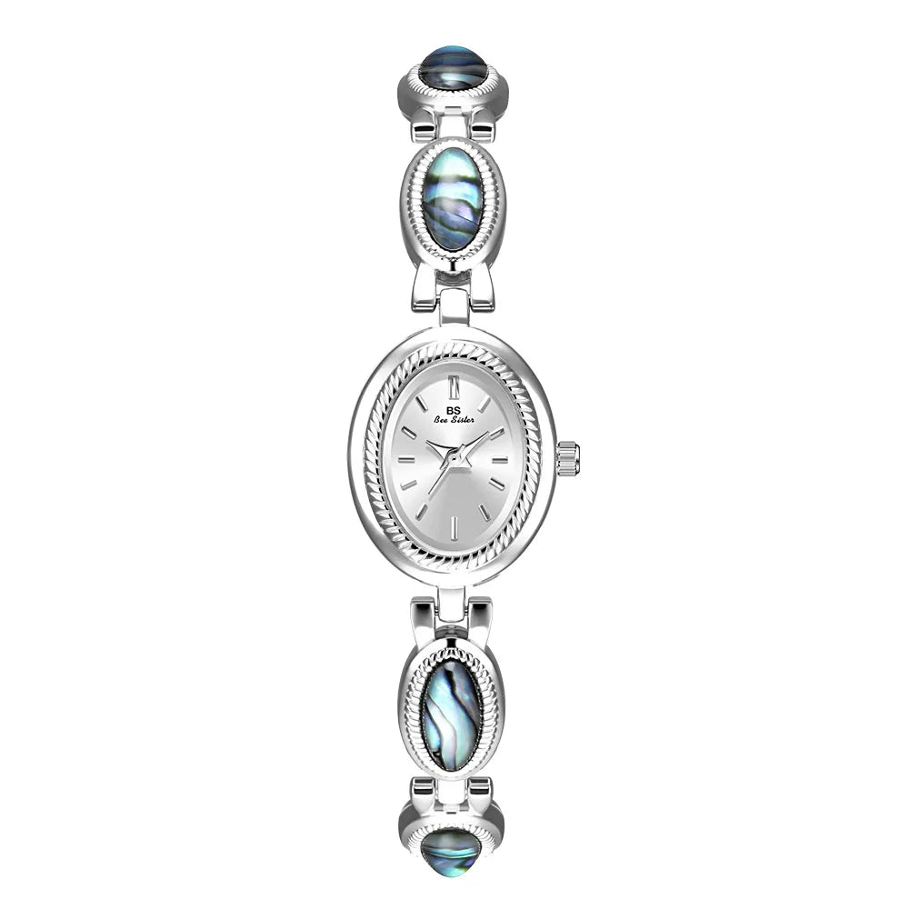 Montre Quartz Femme Bracelet Élégant — Boîtier Ovale 24 mm, Acier Inoxydable, Verre Hardlex, 3 ATM, 16 Coloris | TechNova X