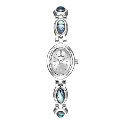 Montre Quartz Femme Bracelet Élégant — Boîtier Ovale 24 mm, Acier Inoxydable, Verre Hardlex, 3 ATM, 16 Coloris | TechNova X