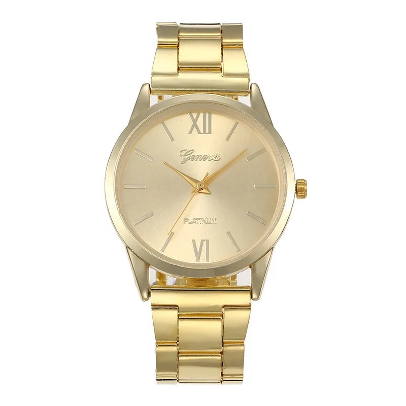Lot de 6 Montres Femme Quartz — Bracelet Acier Doré, Cadran Minimaliste, Style Fashion Casual