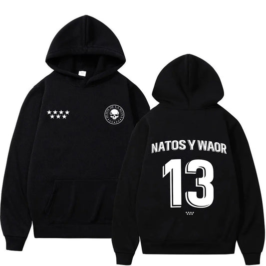 Rappeur NATOS WAOR 13 sweats hommes femmes mode Hip-hop pull automne hiver ample décontracté gothique Punk survêtement Streetwear