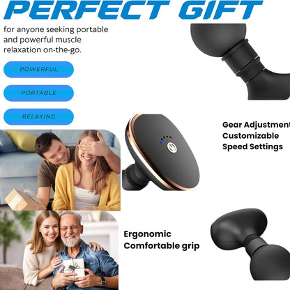 Mini electric massager, handheld massage gun, neck and waist muscle massage tool, vibration massage, can relax the whole body