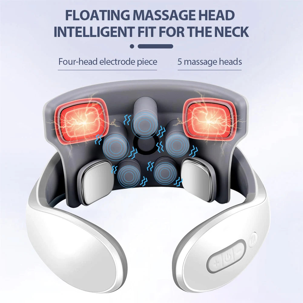 Masseur intelligent électrique TENS EMS pour le dos et le cou, 4 modes, pour la relaxation musculaire et la santé, outil de massage des épaules et cervicales