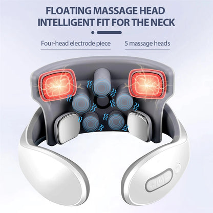 Masseur intelligent électrique TENS EMS pour le dos et le cou, 4 modes, pour la relaxation musculaire et la santé, outil de massage des épaules et cervicales