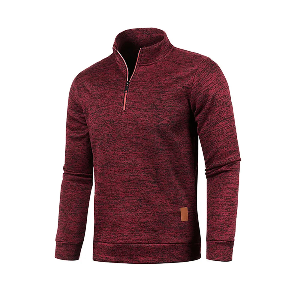 Pull Col Roulé Homme — Demi-Fermeture Éclair | Polyester Tricoté | Couleur Unie | Printemps Automne | 6 Coloris | M à 4XL