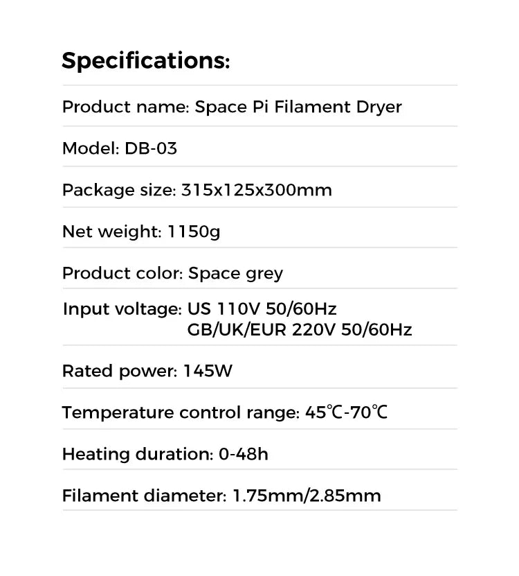Séchoir à filament Creality pour imprimante 3D, récipient de séchage de filament avec 360 °   Chauffage, filament amélioré, dépôt, support de stockage