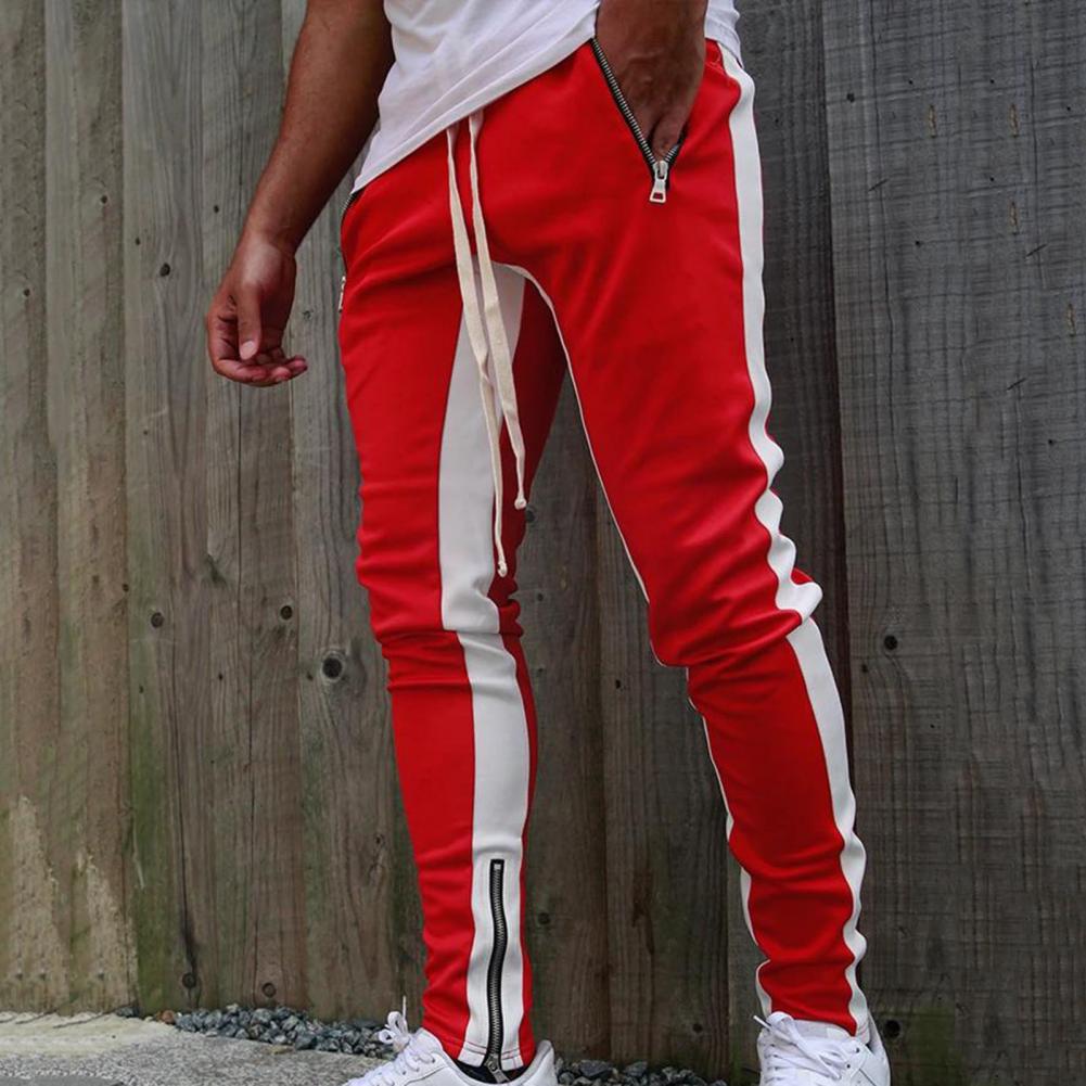 Pantalon de Survêtement Homme — Skinny | Taille Élastique & Cordon | Fermeture Éclair Latérale | Style Hip Hop | 5 Coloris | M–2XL