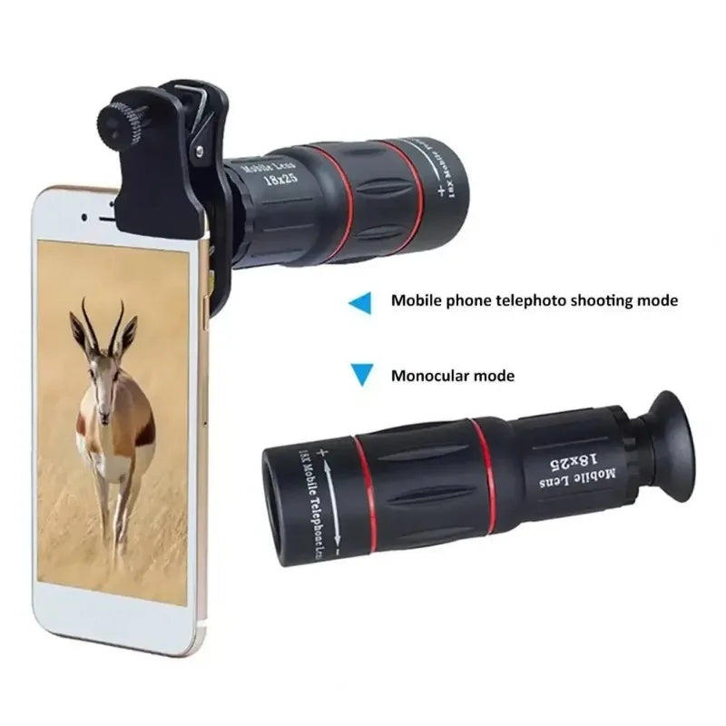 Objectif téléobjectif universel 18x à clipser pour téléphone portable pour les concerts - Zoom externe