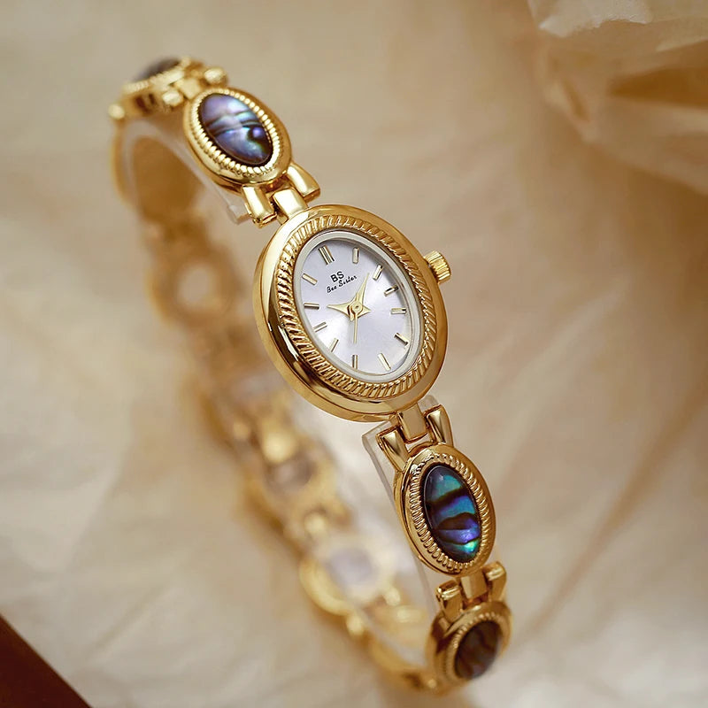Montre Quartz Femme Bracelet Élégant — Boîtier Ovale 24 mm, Acier Inoxydable, Verre Hardlex, 3 ATM, 16 Coloris | TechNova X