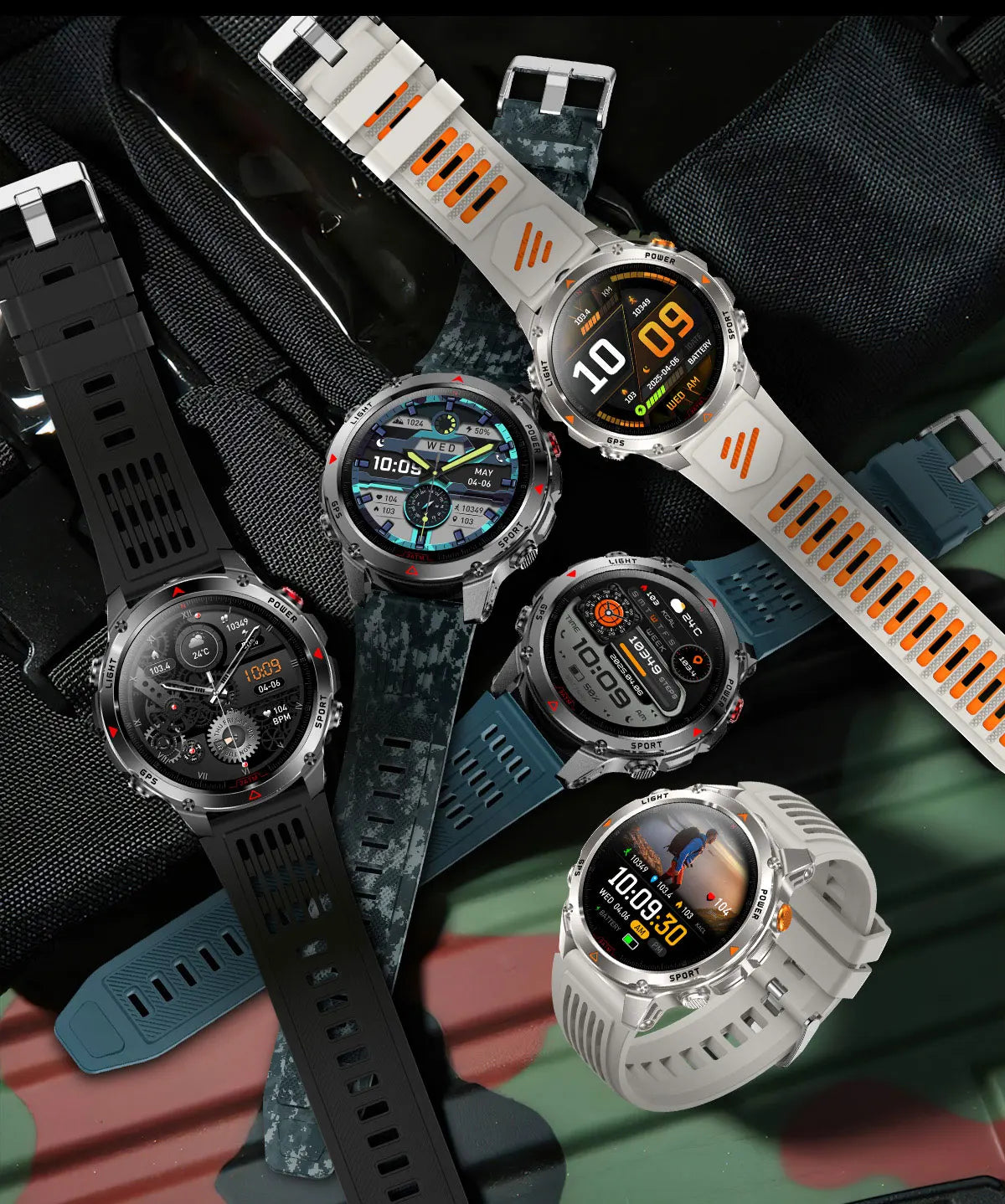 Smartwatch GPS GUHUAVMI T-Rex3 Pro 2026 — AMOLED 1,7", 1100mAh, 10 ATM, 100+ Sports, 15 Variantes