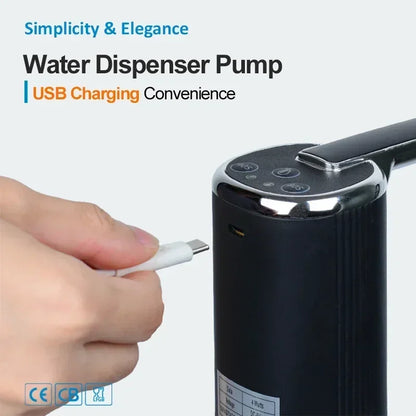 Pompe à Eau Électrique Pliable Rechargeable USB — 1200mAh, Matériau Alimentaire & 1 Semaine d'Autonomie