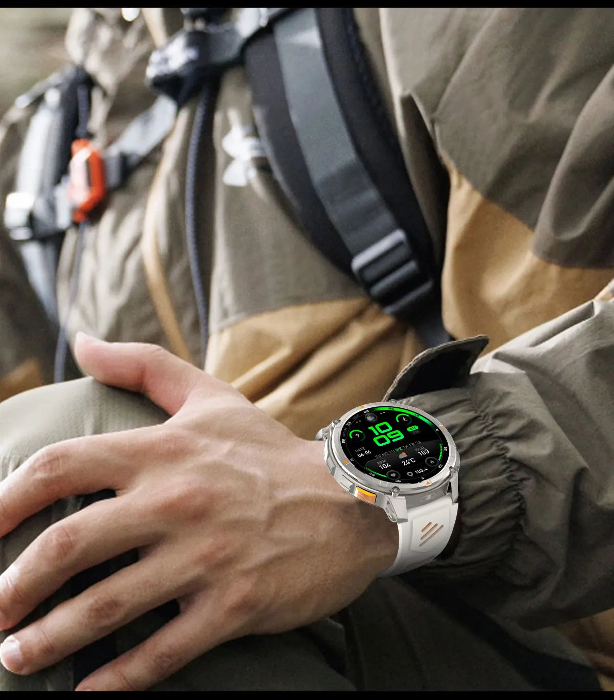 Smartwatch GUHUAVMI HT33 — AMOLED Saphir 1,7", Batterie 1100mAh, 100+ Sports, IP68