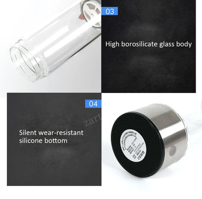 Bouteille Eau Hydrogène 430ml — Ioniseur Alcalin, Filtration 5 Étapes & Rechargeable USB