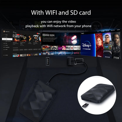 XUDA Android14 sans fil CarPlay/Android Auto 3in1 nouveau CarPlay Ai Box 4 cœurs 4GB RAM + 64GB ROM Plug and Play Transmission Stable