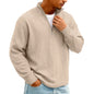 Sweat Col Polo Homme — Manches Longues, Fermeture Éclair, Coupe Ample | Automne-Hiver