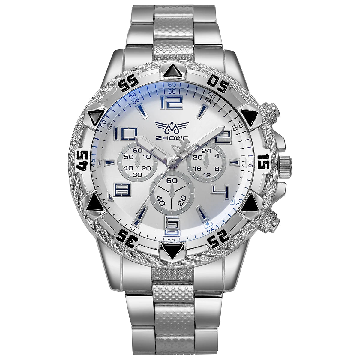 Montre Homme Quartz Grand Cadran — Bracelet Alliage Doré, Chiffres Arabes, Style Rock Luxe