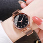 Montre Quartz Femme MOONBIFFY — Cadran Ciel Étoilé 36 mm, Bracelet Maille Alliage, Chiffres Arabes, 5 Styles | TechNova X