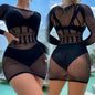 Robe courte en résille pour femmes, lingerie sexy, jupe ronde, vêtements de nuit, mini robe slim
