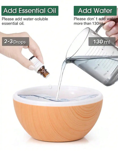 Humidificateur Diffuseur USB 200ml — Brume Fine, Huiles Essentielles & Veilleuse LED