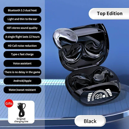 Premium TWS Bluetooth Wireless Sports Earphones Dual Ear Sleep In-Ear Md538 Mini Painless Call Noise Cancellation Slim Headset