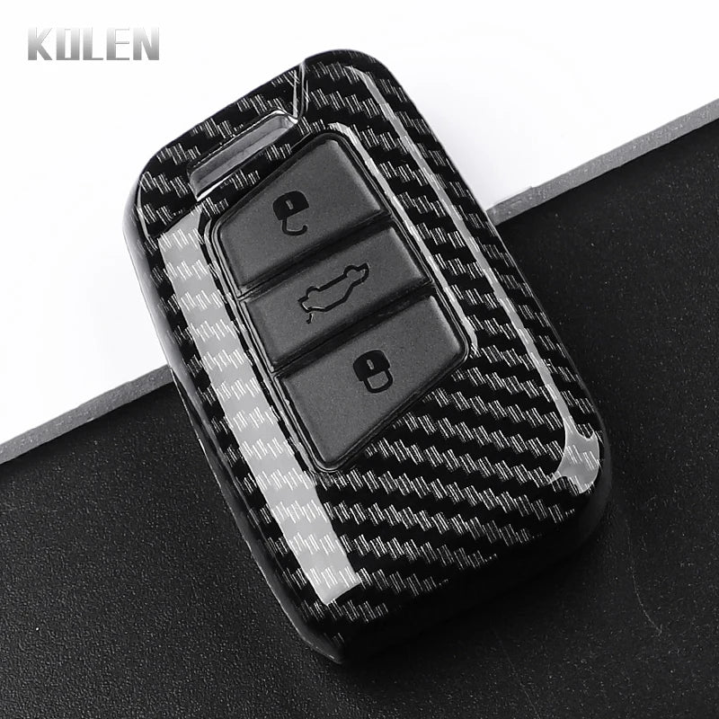 Housse de clé de voiture en Fiber de carbone ABS, pour Volkswagen VW Magotan Passat B8 Golf pour Skoda Superb A7, coque de haute qualité