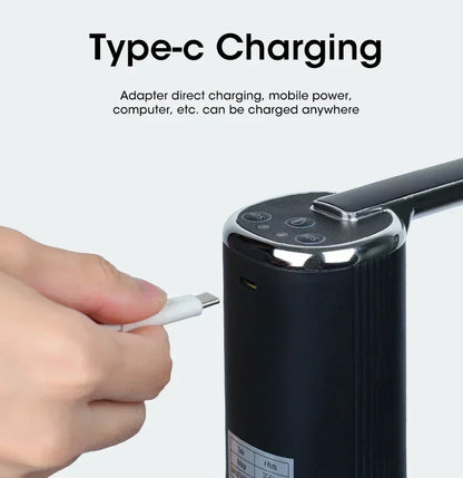 Pompe à Eau Électrique Pliable Rechargeable USB — 1200mAh, Matériau Alimentaire & 1 Semaine d'Autonomie