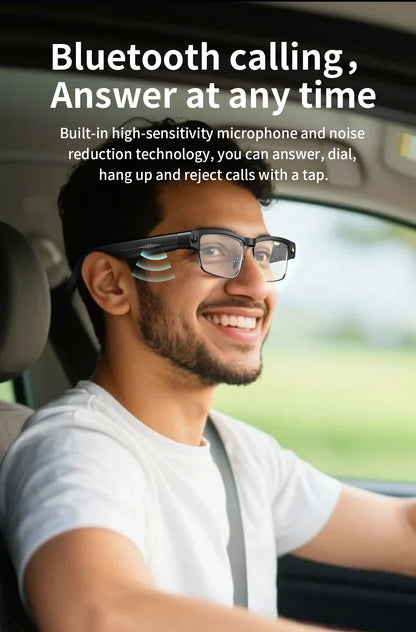 LIGE 800W HD Camera Smart Glasses 1200P HD Video Recording Chat Translation Voice Control Calling Sunglasses Color-Changing Lenses