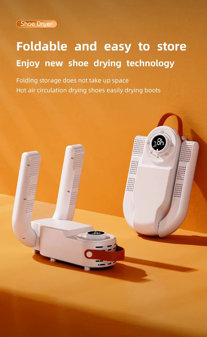 Sèche-Chaussures Intelligent 150W — Minuterie, Séchage Rapide, Désodorisant & Stérilisant