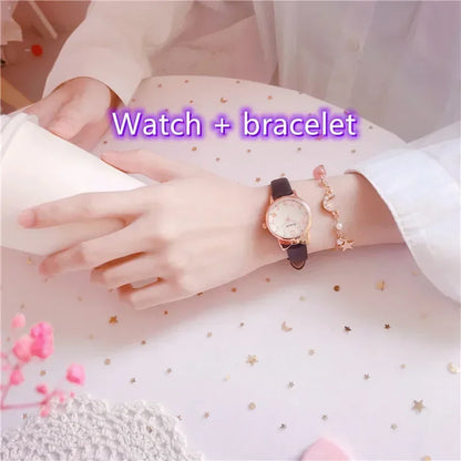 Montre Quartz Enfant Fille — Cadran Cœur, Bracelet Cuir, 5 Coloris + Option Bracelet Assorti | TechNova X