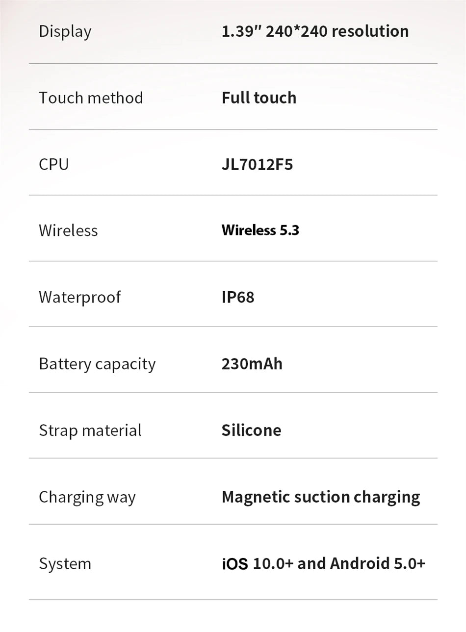Smartwatch LIGE 2025 — Bluetooth 5.3, Écran 1,39", Santé 24h, IP68
