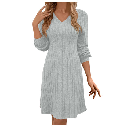 Robe Pull Femme — Col Rond, Manches Longues, Longueur Genou, 5 Coloris | TechNova X