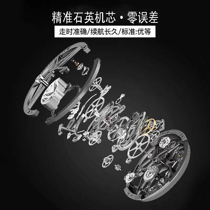 Montre Quartz Homme Business — Boîtier Rond Alliage, Bracelet Cuir, Étanche 3 ATM, Coffret Cadeau Inclus | TechNova X
