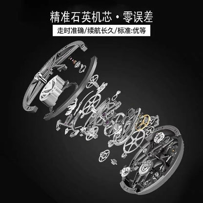 Montre Quartz Homme Business — Boîtier Rond Alliage, Bracelet Cuir, Étanche 3 ATM, Coffret Cadeau Inclus | TechNova X
