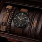 Montre Homme Quartz — Cadran Chiffres Romains + 3-4 Bracelets Interchangeables Cuir & Nylon