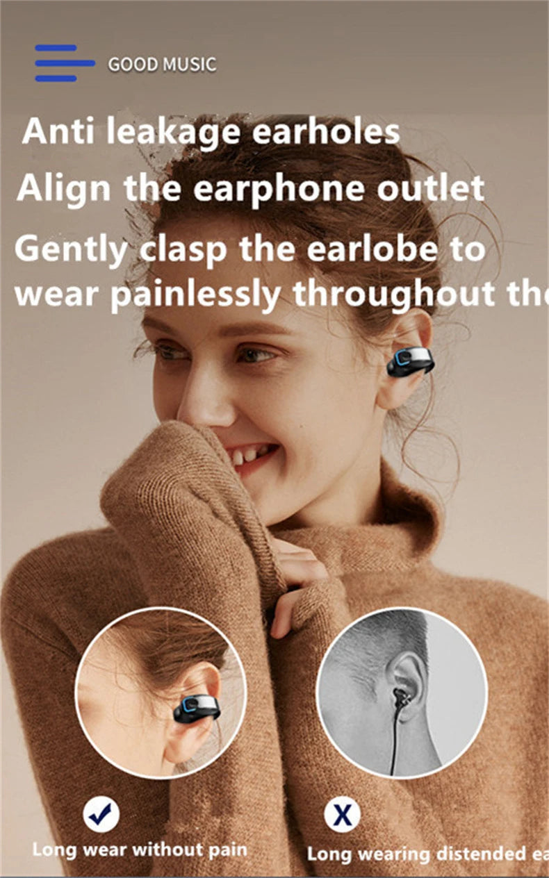 Écouteurs sans fil Bluetooth à conduction osseuse de haute qualité TWS, avec micro, pour le sport et réduction du bruit