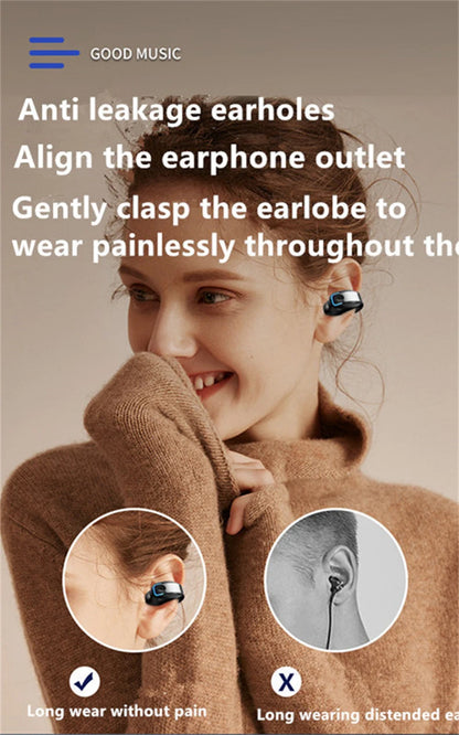 Écouteurs sans fil Bluetooth à conduction osseuse de haute qualité TWS, avec micro, pour le sport et réduction du bruit