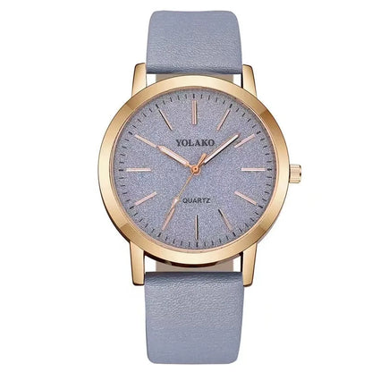 Montre Femme Quartz Minimaliste ZK0527 — Bracelet Cuir 18mm, Cadran Rond 40mm, 5 Coloris