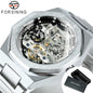 Montre Mécanique Automatique Homme FORSINING FS100 — Squelette Lumineux, Acier Inoxydable, Verre Hardlex, 6 Coloris | TechNova X
