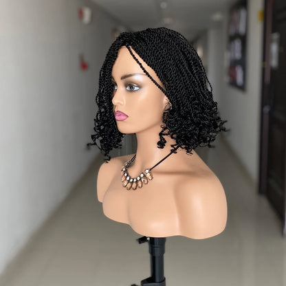 Nouvelle boîte de perruques tressées synthétiques pour femmes noires, perruques africaines tressées au Crochet, résistantes à la chaleur, courtes et crépues