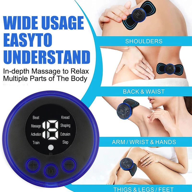 EMS Electric Neck Massager, Muscle Stimulation Instrument, back, neck and calf patches, joint pain, low-frequency massager